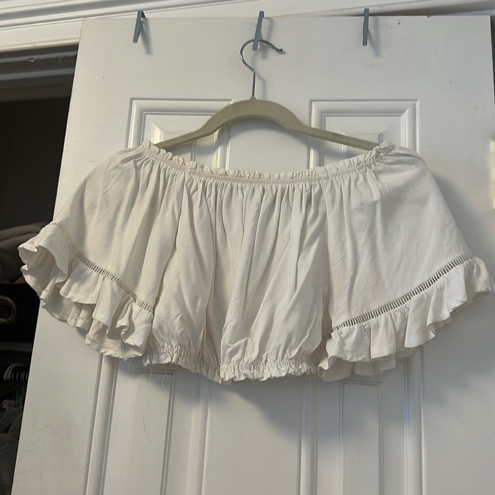 Off-The-Shoulder White Crop Top